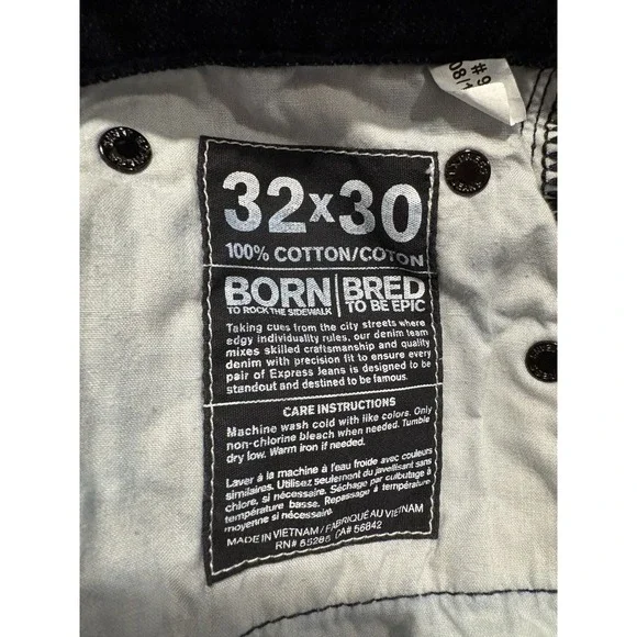 Express Rocco Mens Jeans 32x30 Dark Wash Slim Fit Boot Cut - Picture 6 of 8